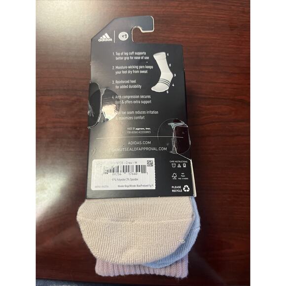 NWT Adidas Adaptive Crew Socks (3-Pairs) with Durable Reinforced Cuff Multicolor - Picture 2 of 3